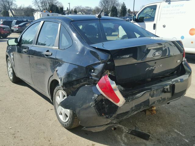 1FAHP35N38W294674 - 2008 FORD FOCUS SE BLACK photo 3