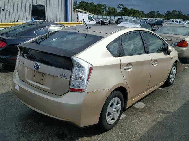 JTDKN3DU4A1037072 - 2010 TOYOTA PRIUS BEIGE photo 4