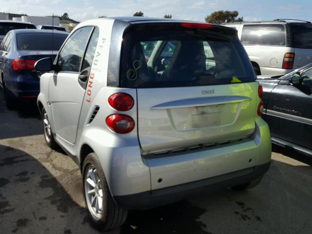 WMEEJ31X58K121981 - 2008 SMART FORTWO SILVER photo 3