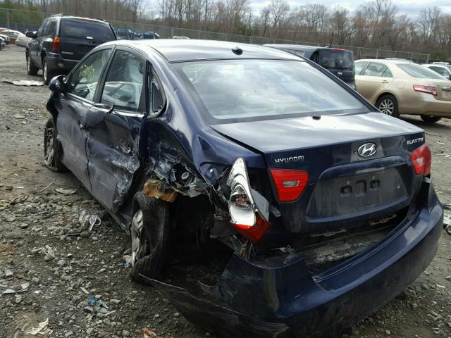 KMHDU46D38U525187 - 2008 HYUNDAI ELANTRA GL BLUE photo 3