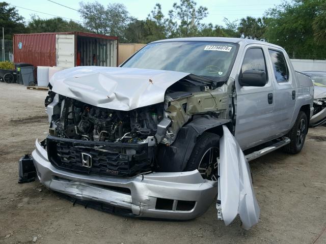 5FPYK1F73DB004131 - 2013 HONDA RIDGELINE SILVER photo 2