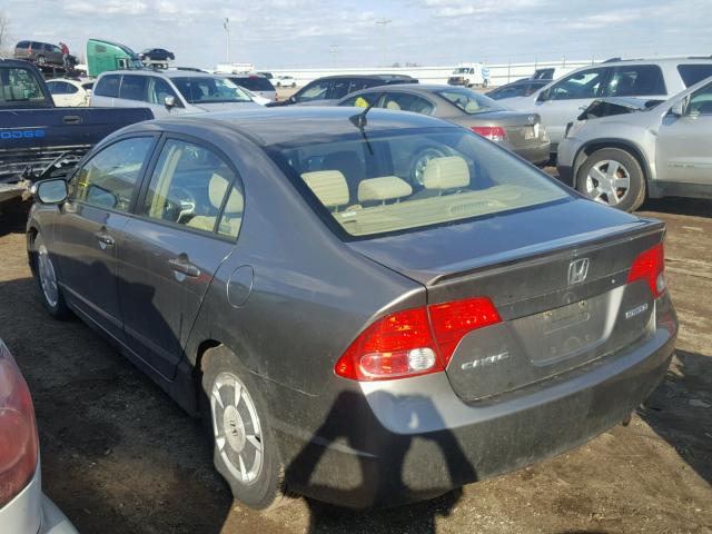 JHMFA36267S030943 - 2007 HONDA CIVIC HYBR BROWN photo 3