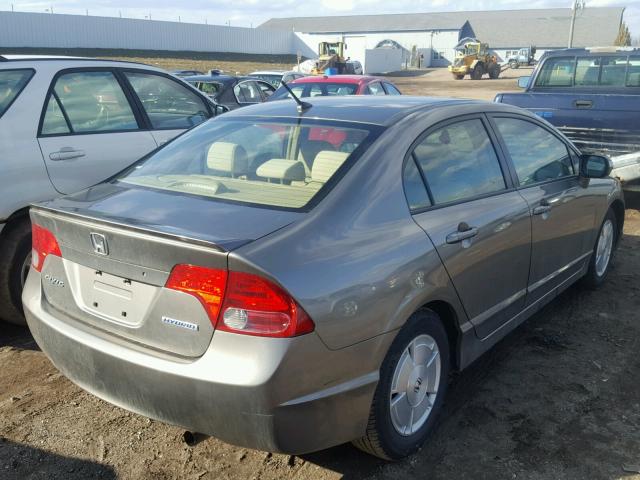 JHMFA36267S030943 - 2007 HONDA CIVIC HYBR BROWN photo 4