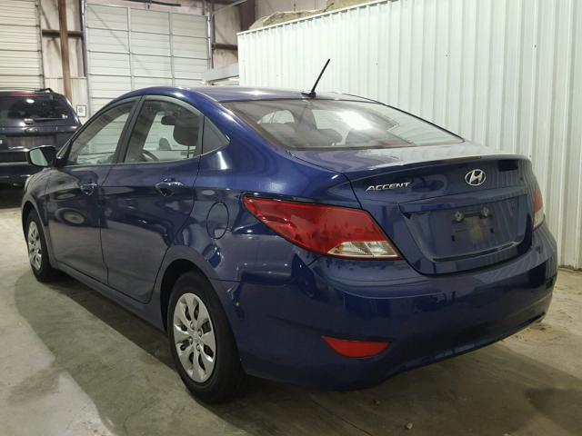 KMHCT4AE2GU071575 - 2016 HYUNDAI ACCENT SE BLUE photo 3