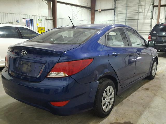 KMHCT4AE2GU071575 - 2016 HYUNDAI ACCENT SE BLUE photo 4