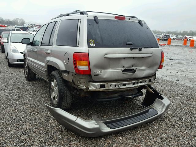 1J4GW58S72C147606 - 2002 JEEP GRAND CHER GRAY photo 3