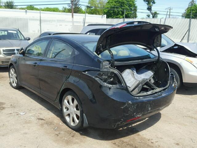 KMHDH4AE1CU363332 - 2012 HYUNDAI ELANTRA GL BLACK photo 3