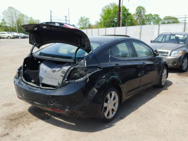 KMHDH4AE1CU363332 - 2012 HYUNDAI ELANTRA GL BLACK photo 4