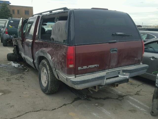 1GKFK16R3XJ739680 - 1999 GMC SUBURBAN K BURGUNDY photo 3