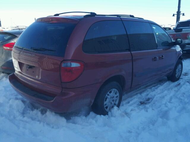 1D4GP24R27B114985 - 2007 DODGE GRAND CARA RED photo 4