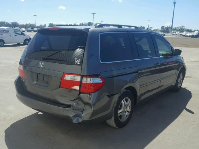 5FNRL38647B454787 - 2007 HONDA ODYSSEY EX GRAY photo 4