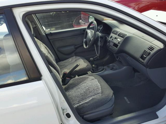 1HGES15541L030419 - 2001 HONDA CIVIC LX WHITE photo 5