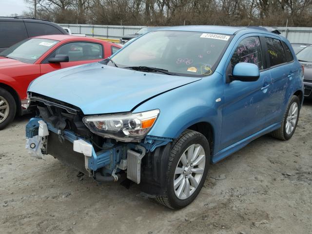 JA4AP4AU6BZ006628 - 2011 MITSUBISHI OUTLANDER BLUE photo 2