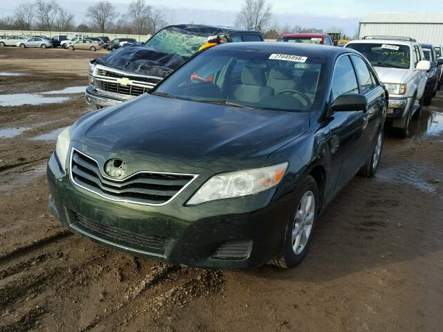 4T4BF3EK9BR101361 - 2011 TOYOTA CAMRY BASE GREEN photo 2