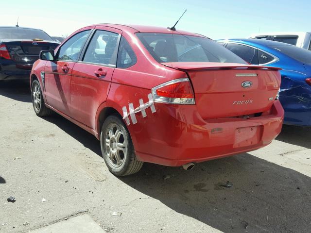 1FAHP35N08W210410 - 2008 FORD FOCUS SE RED photo 3