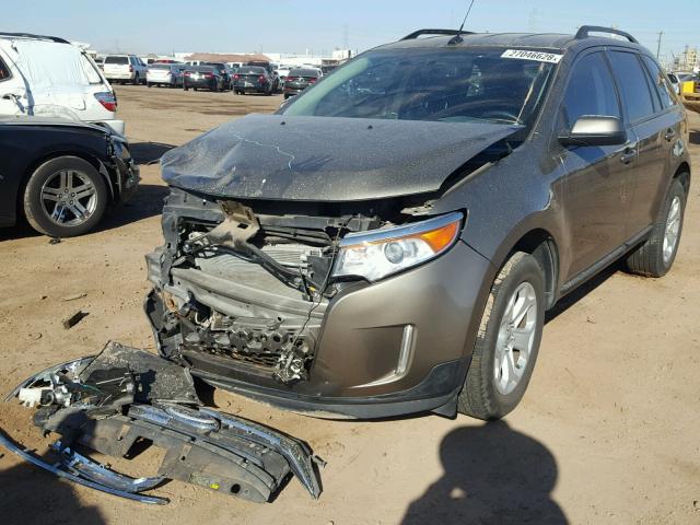 2FMDK3JC3DBC12736 - 2013 FORD EDGE SEL BROWN photo 2