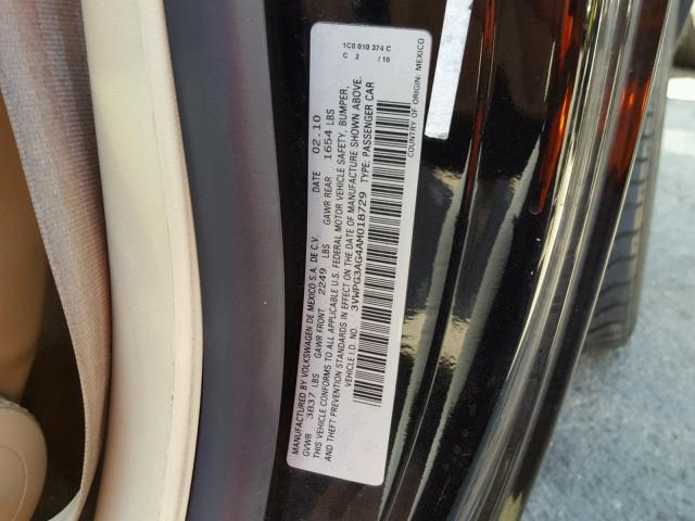 3VWPG3AG4AM018729 - 2010 VOLKSWAGEN NEW BEETLE 黑色 照片 10