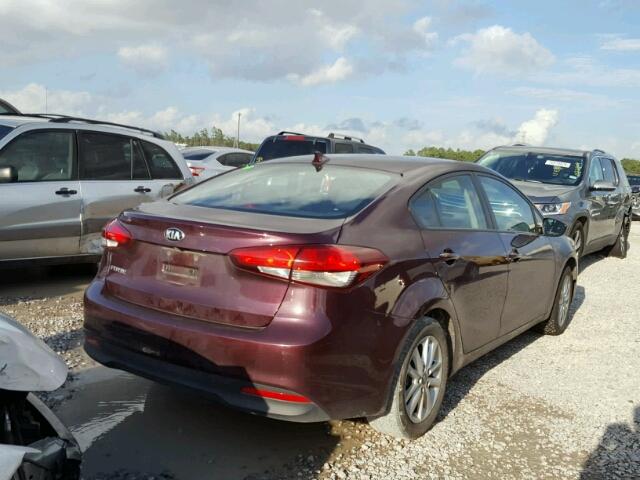 3KPFL4A77HE012931 - 2017 KIA FORTE LX BURGUNDY photo 4