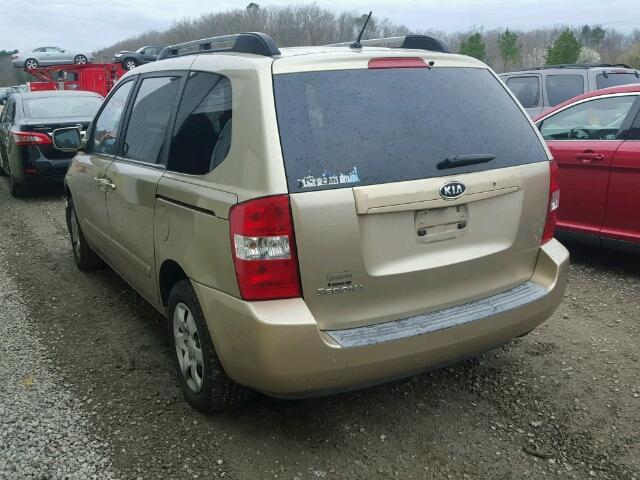 KNDMB133176131436 - 2007 KIA SEDONA EX TAN photo 3