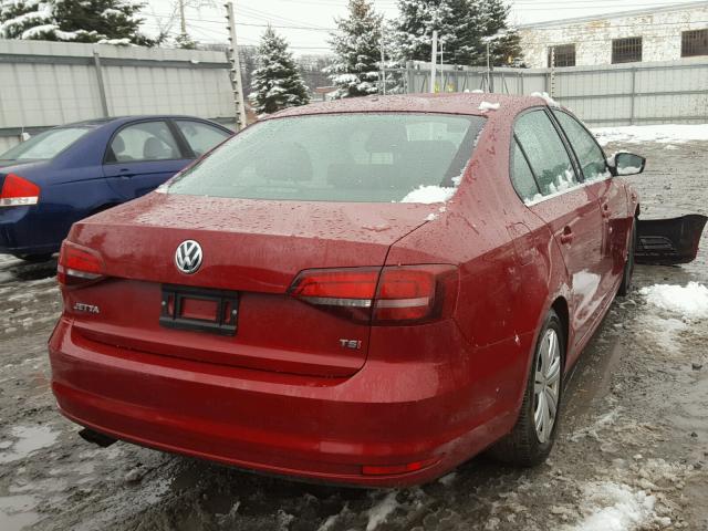 3VW167AJ5HM222428 - 2017 VOLKSWAGEN JETTA S RED photo 4