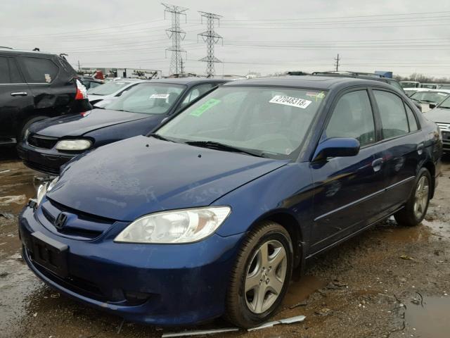 JHMES26715S001667 - 2005 HONDA CIVIC EX BLUE photo 2