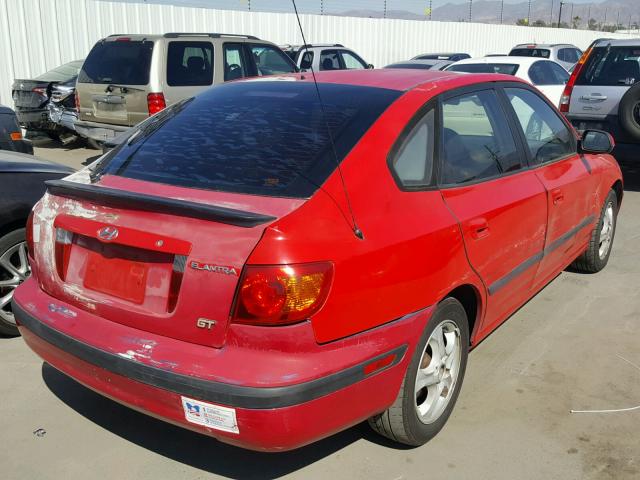 KMHDN55D03U101348 - 2003 HYUNDAI ELANTRA GL RED photo 4