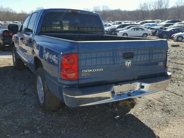 1D7HW58N66S595700 - 2006 DODGE DAKOTA QUA BLUE photo 3