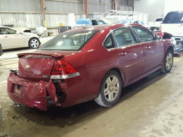 2G1WB5E32D1122009 - 2013 CHEVROLET IMPALA LT RED photo 4