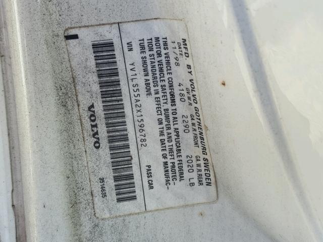 YV1LS55A2X1596782 - 1999 VOLVO S70 WHITE photo 10