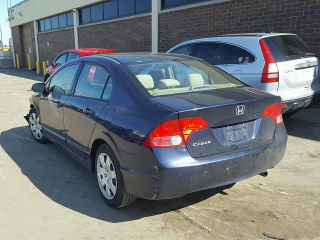 1HGFA16546L068469 - 2006 HONDA CIVIC LX BLUE photo 3