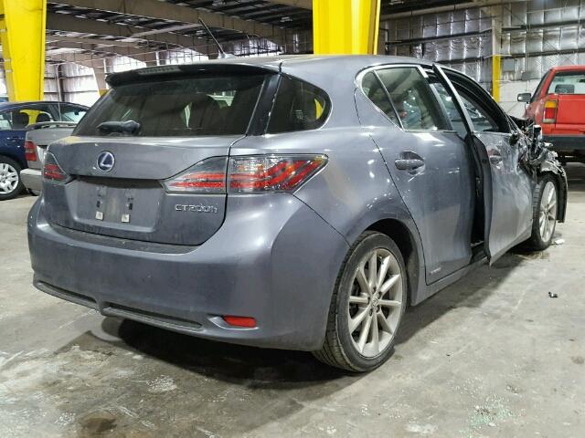 JTHKD5BH5D2142723 - 2013 LEXUS CT 200 GRAY photo 4