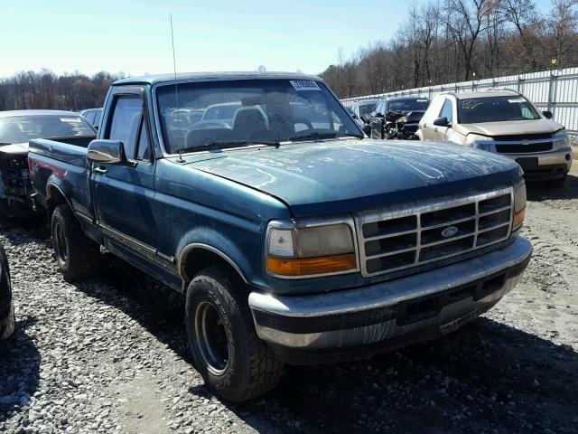 1FTEF14N8TLB38338 - 1996 FORD F150 GREEN photo 1