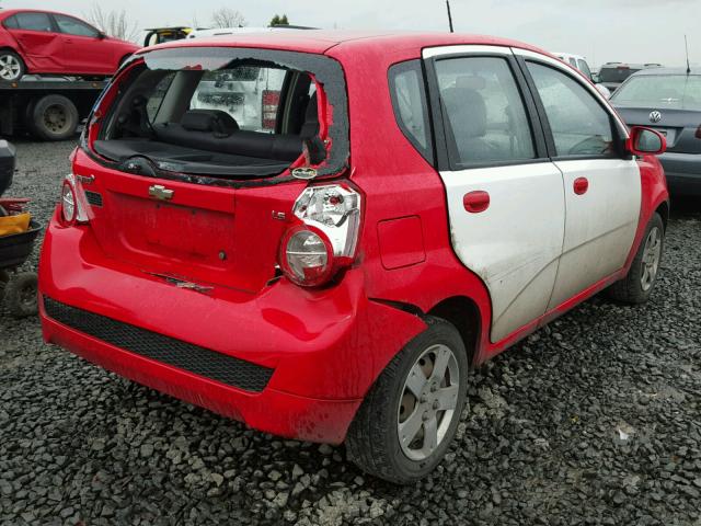 KL1TD66E09B610903 - 2009 CHEVROLET AVEO LS RED photo 4