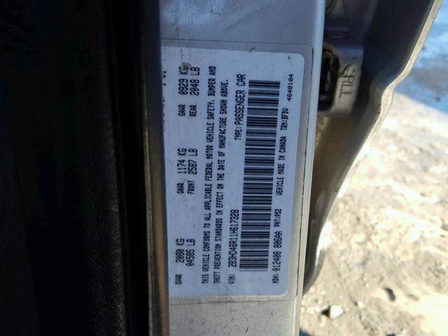 2B3HD46R11H617328 - 2001 DODGE INTREPID S SILVER photo 10