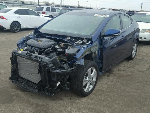 5NPDH4AEXGH770182 - 2016 HYUNDAI ELANTRA SE BLUE photo 2