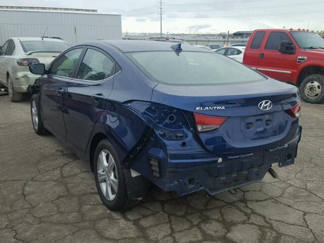 5NPDH4AEXGH770182 - 2016 HYUNDAI ELANTRA SE BLUE photo 3