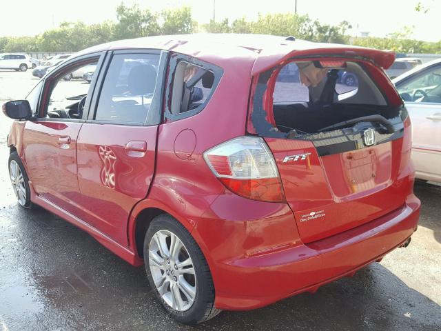 JHMGE88489S048710 - 2009 HONDA FIT SPORT RED photo 3