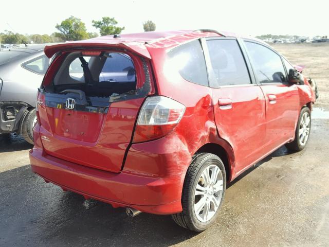 JHMGE88489S048710 - 2009 HONDA FIT SPORT RED photo 4