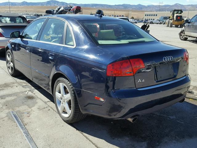 WAUDF78E36A062470 - 2006 AUDI A4 2.0T QU BLUE photo 3