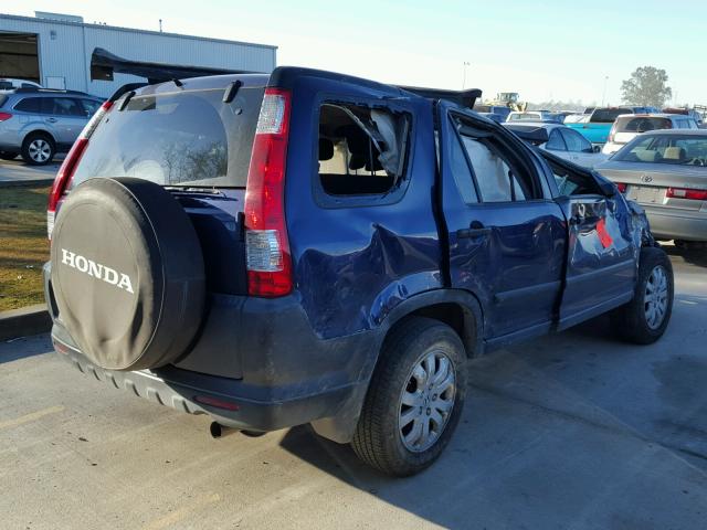 JHLRD78805C048590 - 2005 HONDA CR-V EX BLUE photo 4