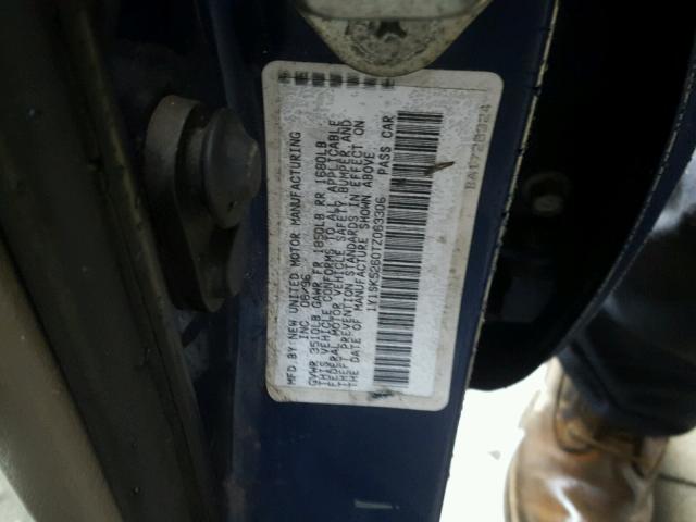 1Y1SK5260TZ063306 - 1996 GEO PRIZM BASE BLUE photo 10