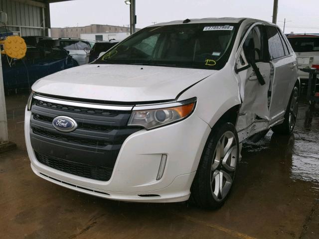 2FMDK3AK6BBB13302 - 2011 FORD EDGE SPORT WHITE photo 2