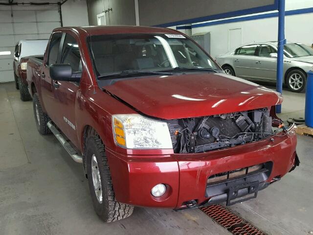 1N6AA07B05N565798 - 2005 NISSAN TITAN XE RED photo 1