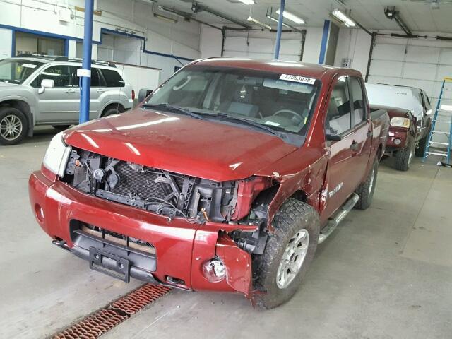 1N6AA07B05N565798 - 2005 NISSAN TITAN XE RED photo 2