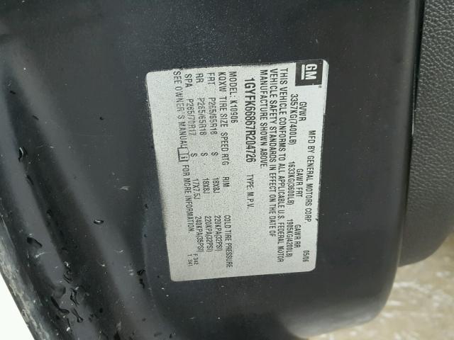 1GYFK66867R204726 - 2007 CADILLAC ESCALADE E BLACK photo 10