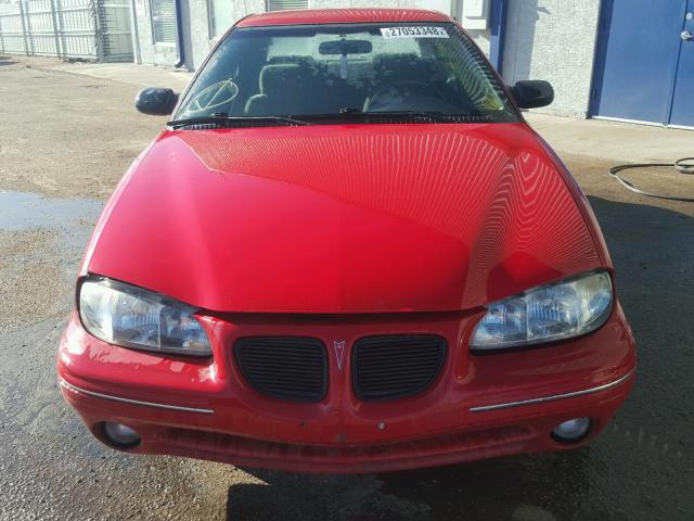 1G2NE52T7VM564907 - 1997 PONTIAC GRAND AM S RED photo 9