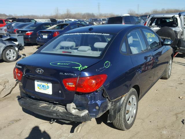 KMHDU46D38U467954 - 2008 HYUNDAI ELANTRA GL BLUE photo 4