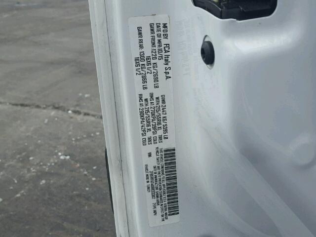 ZFBERFAT4G6B33302 - 2016 RAM PROMASTER WHITE photo 10