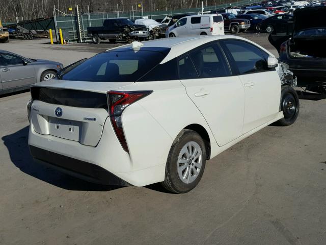 JTDKBRFU8H3036689 - 2017 TOYOTA PRIUS WHITE photo 4