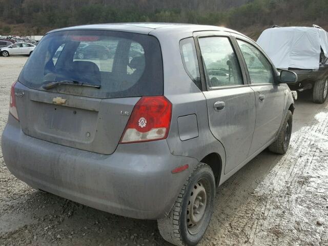 KL1TD66647B777268 - 2007 CHEVROLET AVEO BASE GRAY photo 4